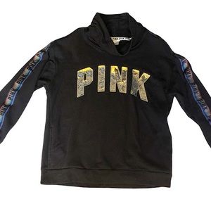 Victoria Secret Pink Sequin Hoodie Black M
